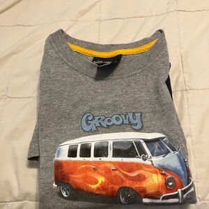 No Boundaries Gray and Orange Groovy Van Tee